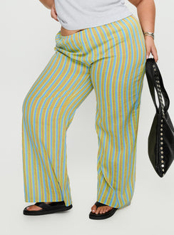 back view of model wearing Princess Polly Limestone Pants Multi Curve High Rise Pants Pants 