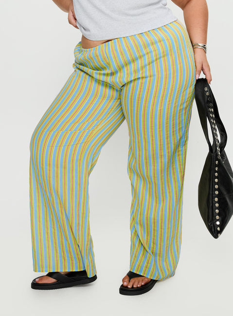 back view of model wearing Princess Polly Limestone Pants Multi Curve High Rise Pants Pants 