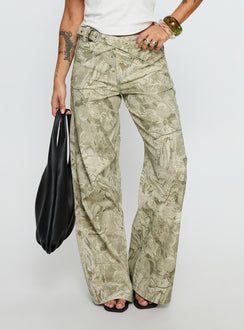 Mckinley Mid Rise Wide Leg Jeans Camouflage