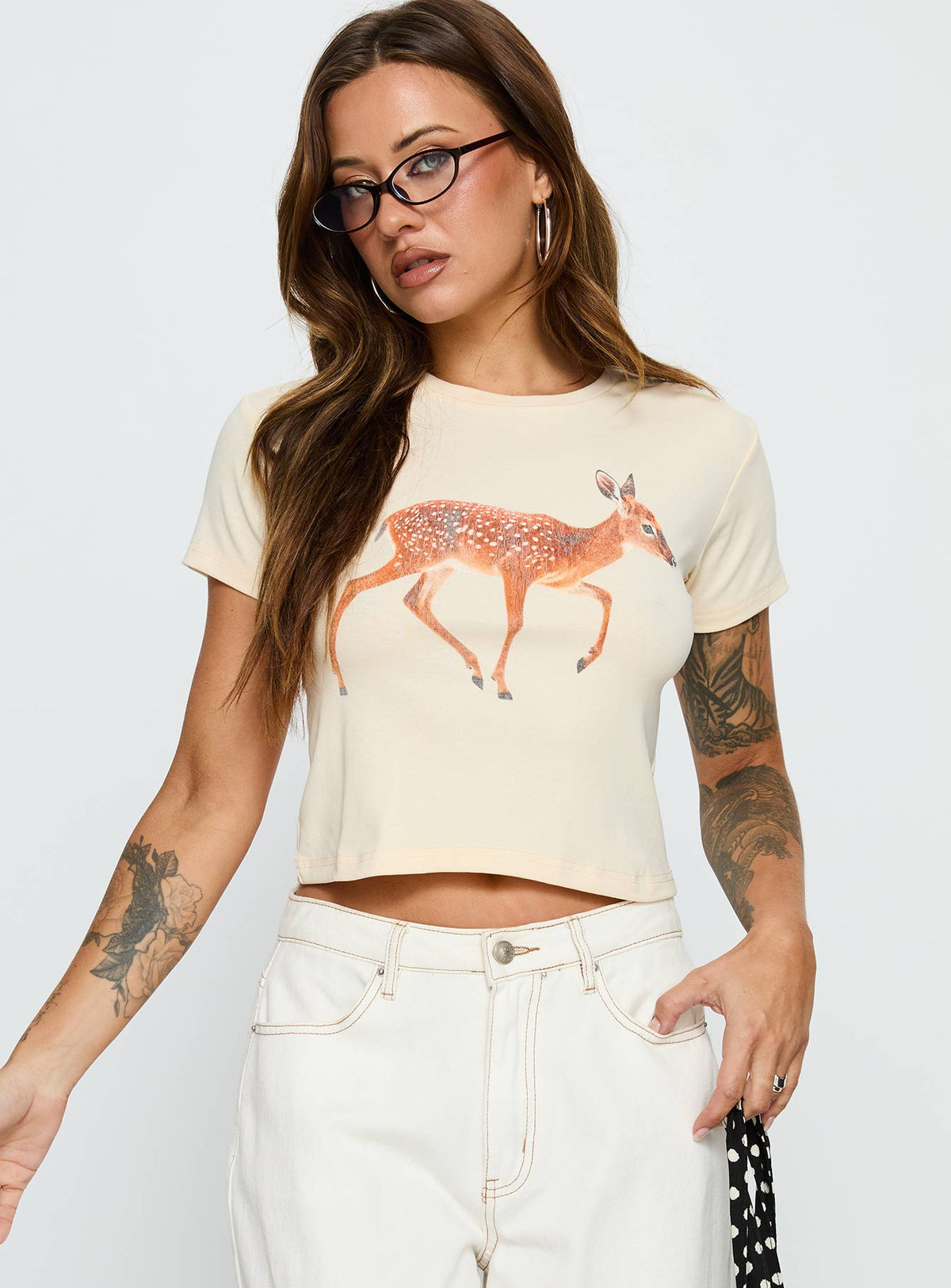 Dearly Loved Graphic Baby Tee Cream