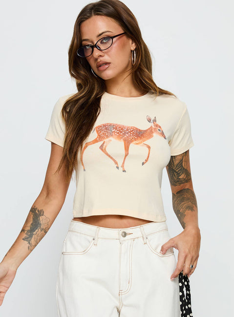 Dearly Loved Graphic Baby Tee Cream