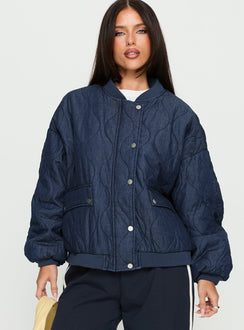 Stick Season Quilted Jacket Navy