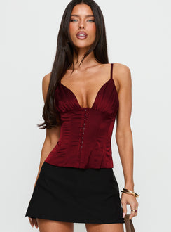 Scorsese Corset Top Red