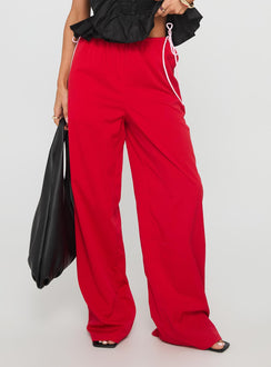 Sweet As Sugar Bow Pants Red / Pink High Rise Pants Pants 