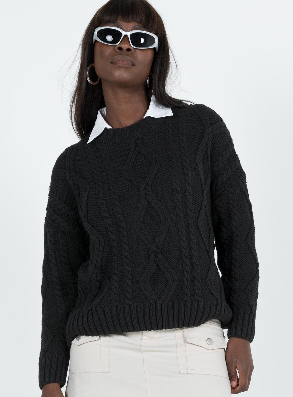 product Anaya Oversized Sweater Black Princess Polly  