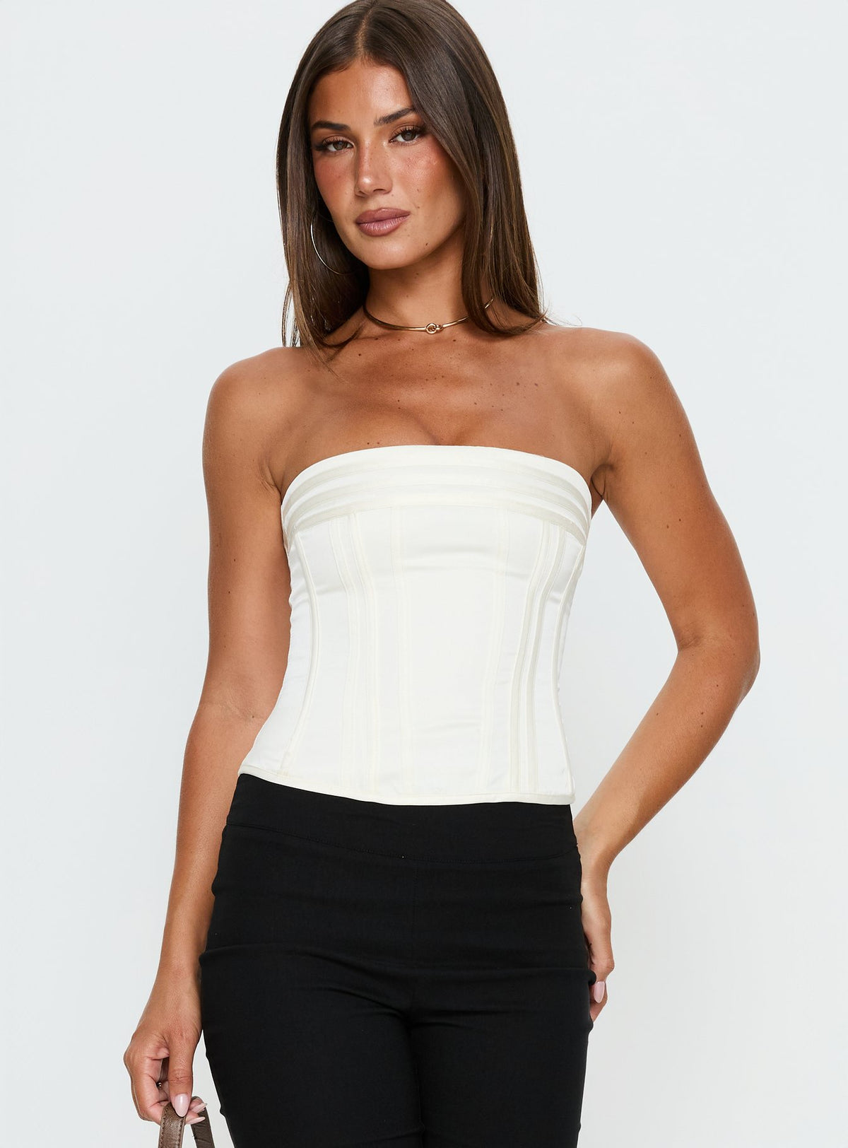 Cecilie Strapless Corset Top Cream