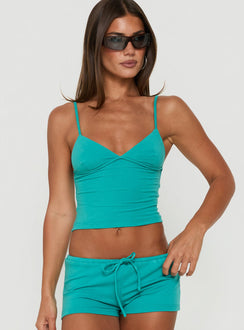 Janaye V Neck Tank Teal