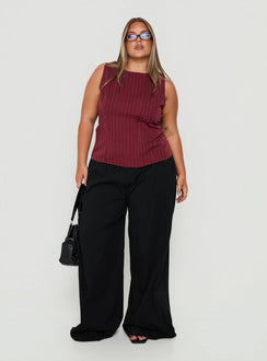 Lunea Concealed Waistband Pants Black Curve