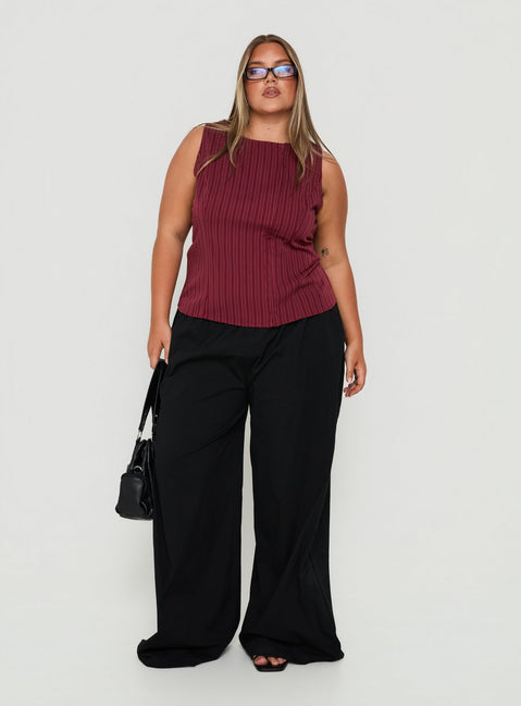 Lunea Concealed Waistband Pants Black Curve