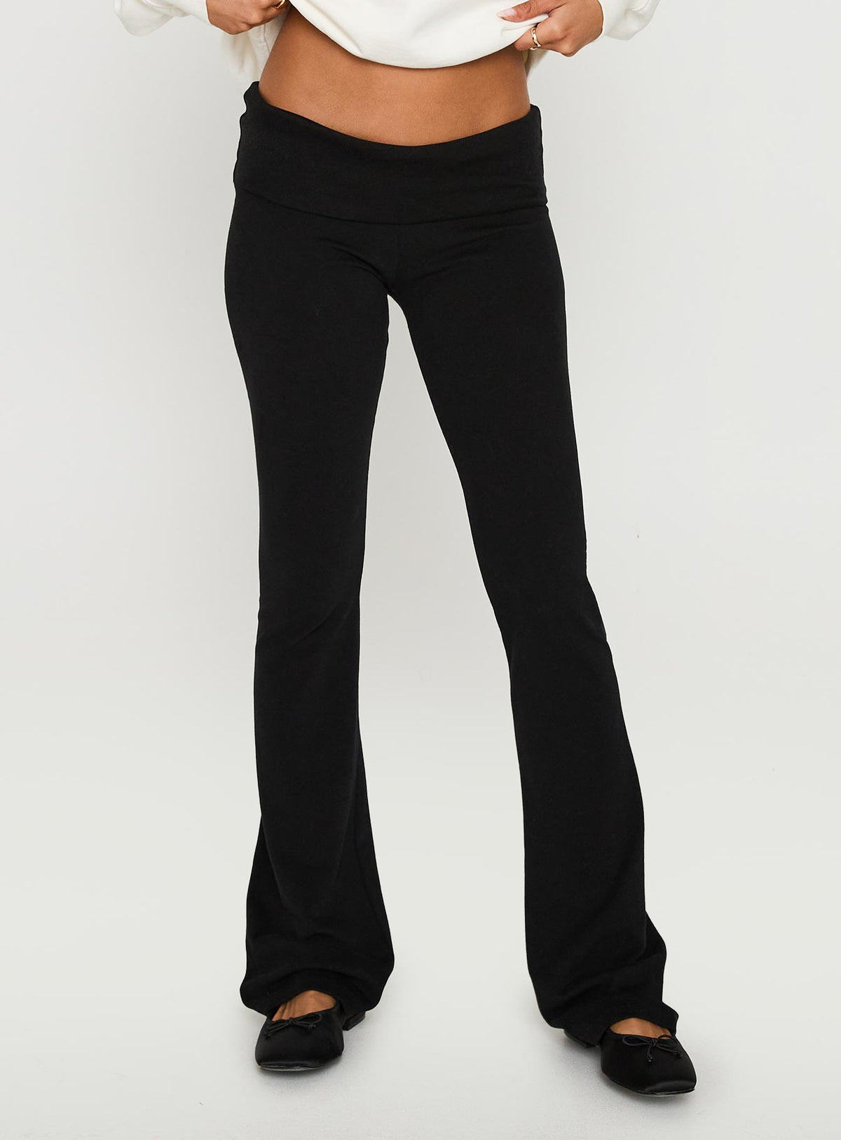 front view of model wearing Princess Polly Movement Yoga Pant Black Pants 