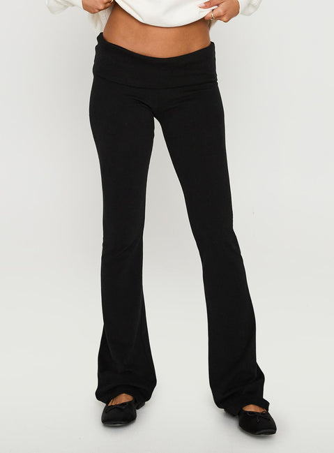 front view of model wearing Princess Polly Movement Yoga Pant Black Pants 