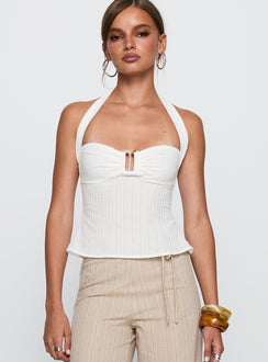 Isabetta Halter Top White Petite