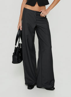Agazia No Waist Low Rise Straight Pants Grey