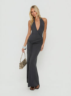 So Major Draped A-Line Maxi Dress Slate