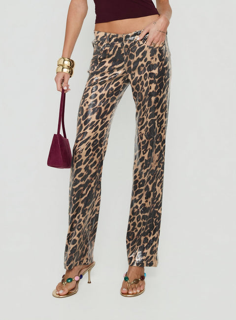 Heartbreaker Sequin Pants Leopard
