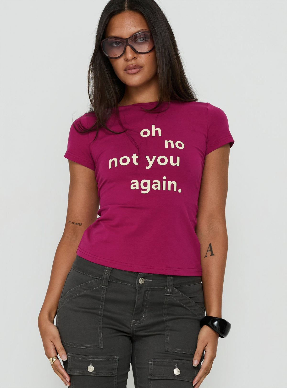 You Again Graphic Top Plum