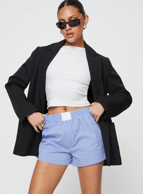 product Cobain Shorts Blue Stripe Princess Polly High Waisted Shorts 