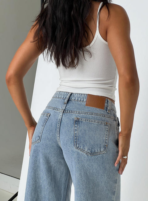 Toby Low Rise Baggy Jeans Light Wash