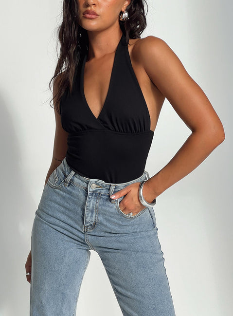 Whimsy Halter Top Black Petite