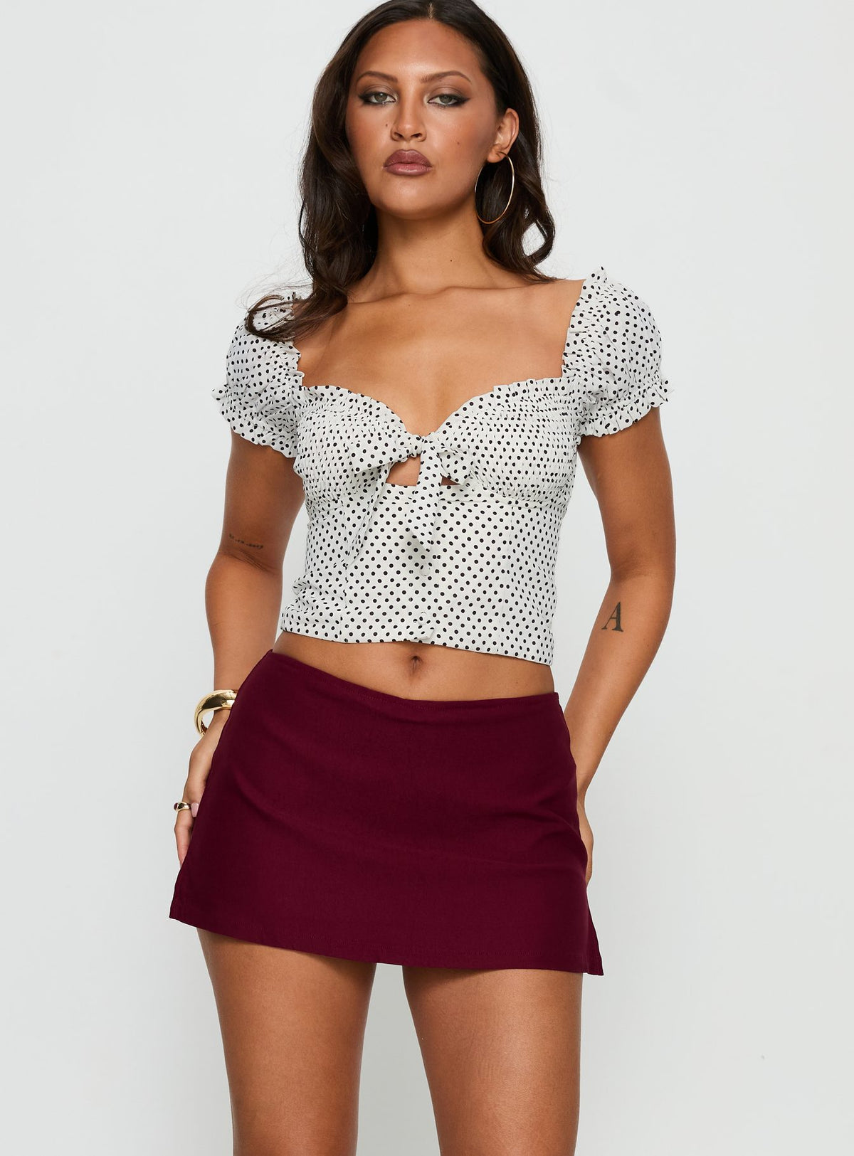 Can't Sleep Skort Burgundy