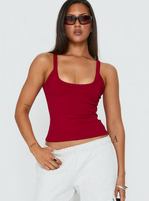 Kasper Cinched Tank Top Wine