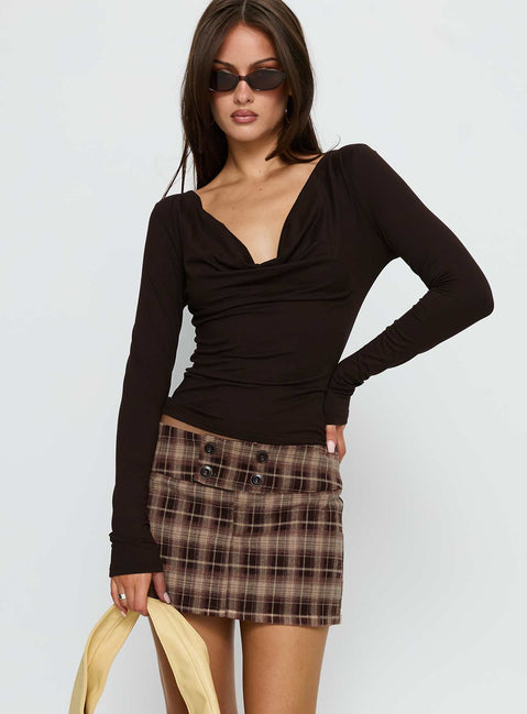 Strikes Again Skort Brown Check