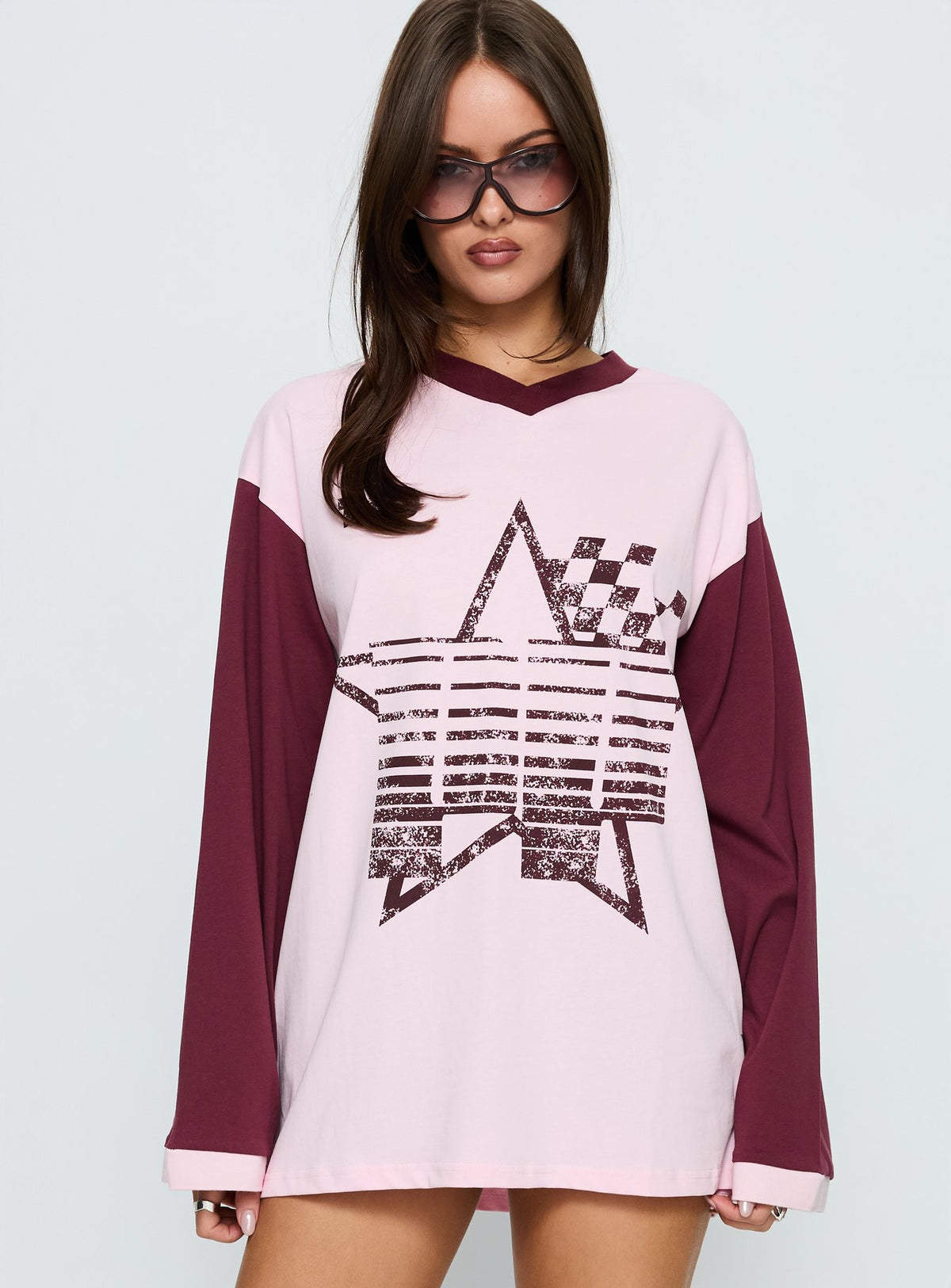 Starletta Long Sleeve Moto Top Pink