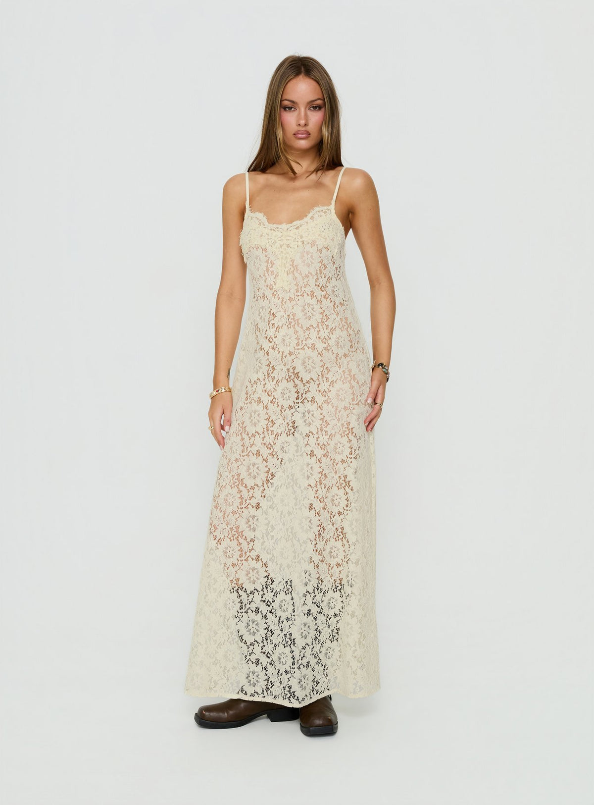 Lovedream Lace Maxi Dress Yellow
