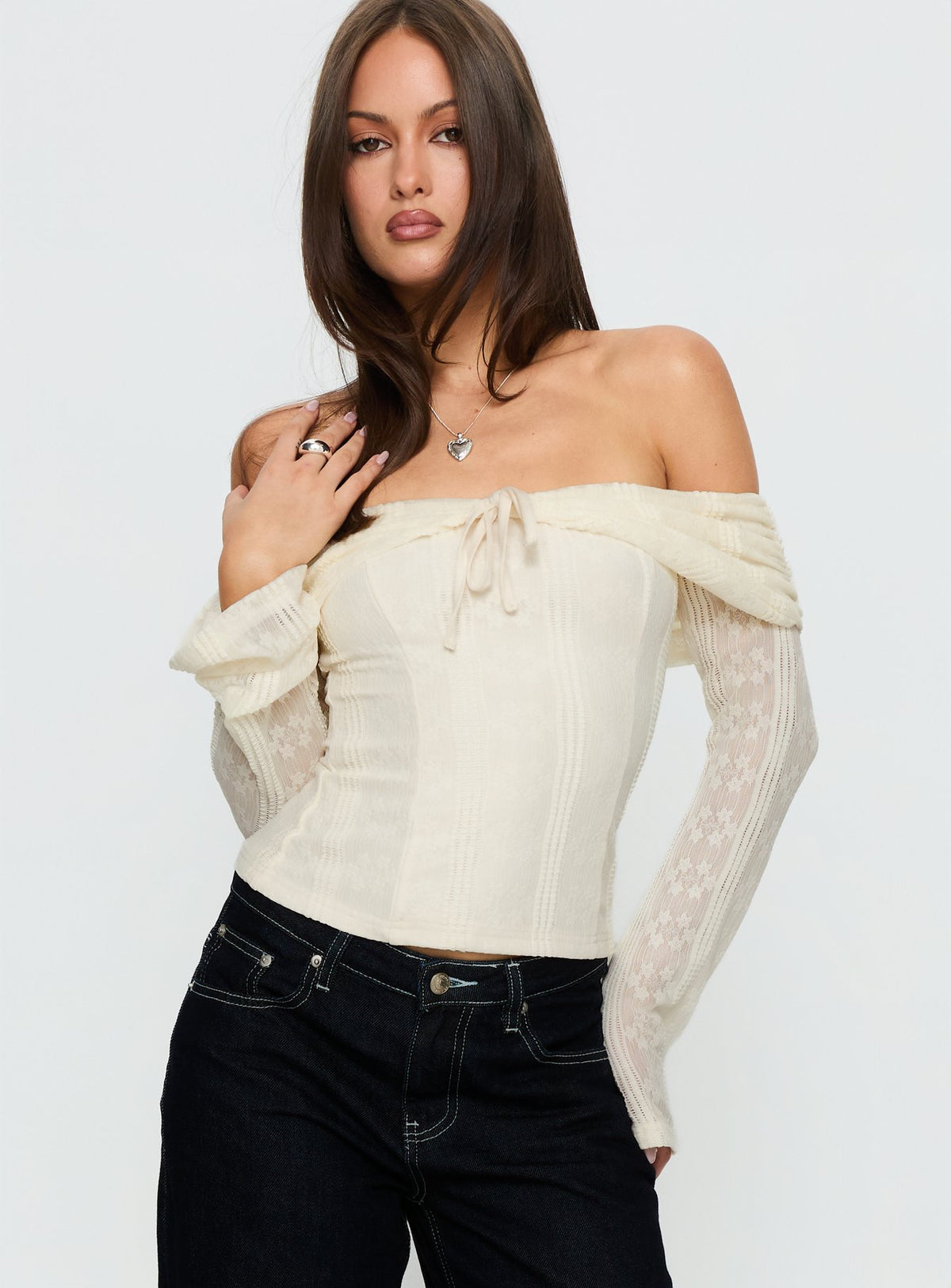 Colettie Long Sleeve Top Cream