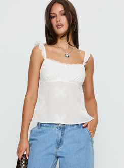 Madaleine Embroidered Top White