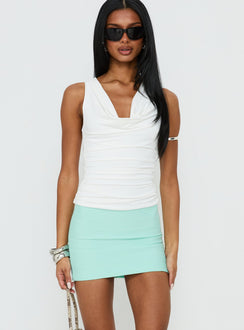  front view of model wearing Princess Polly Justina Bandage Mini Skirt Jelly Mint Mini Skirts Skirts 