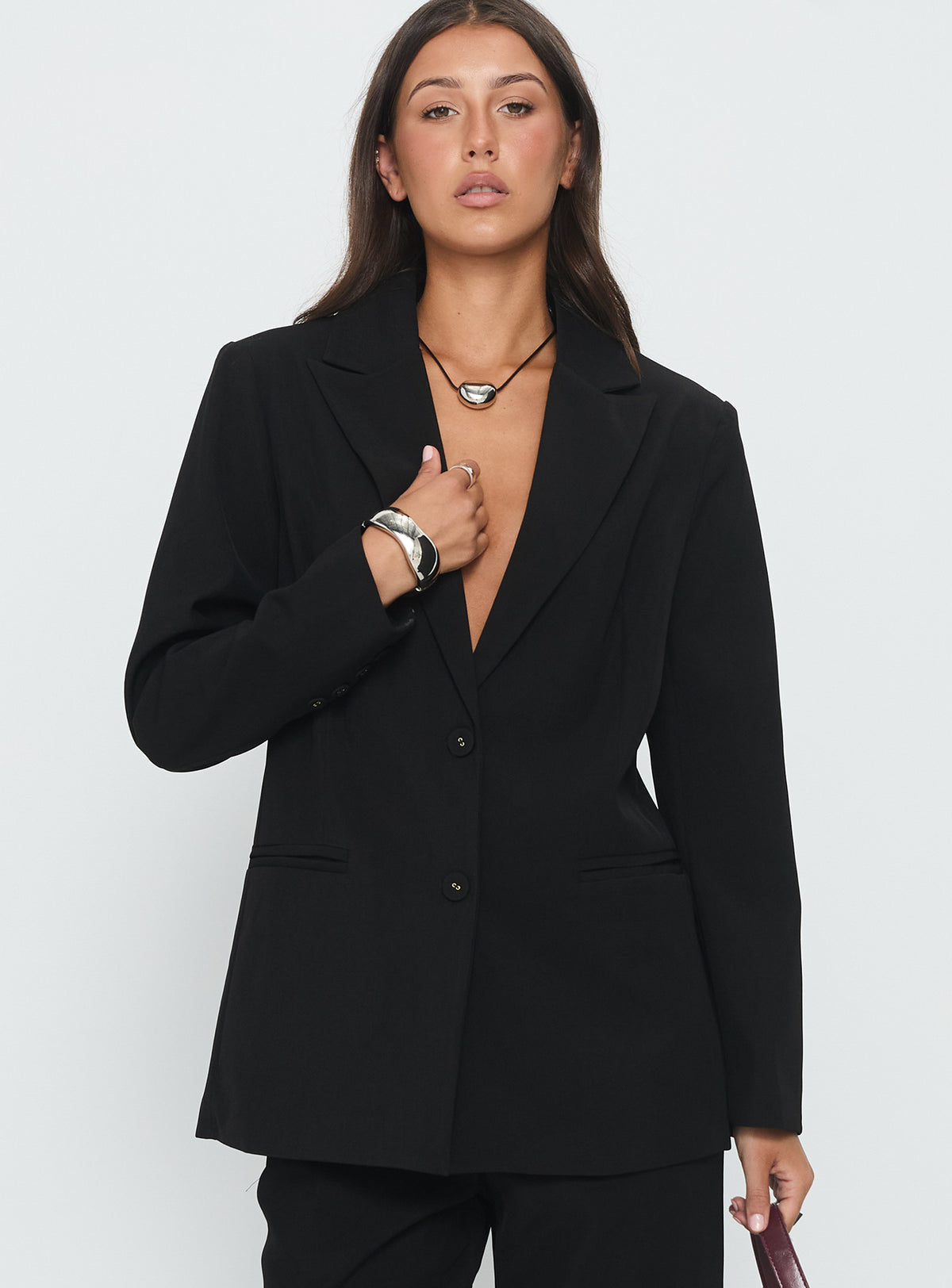 Crowd Pleaser Oversized Blazer Black
