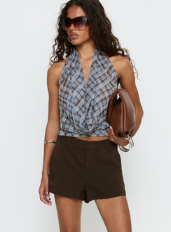 Amzie Tailored Mini Shorts Brown