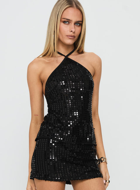September Sunsets Halter Top Black