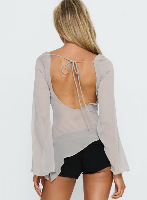 Esmaria Long Sleeve Flared Top Slate