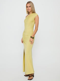 Yvonna Ruched Maxi Dress Citrus
