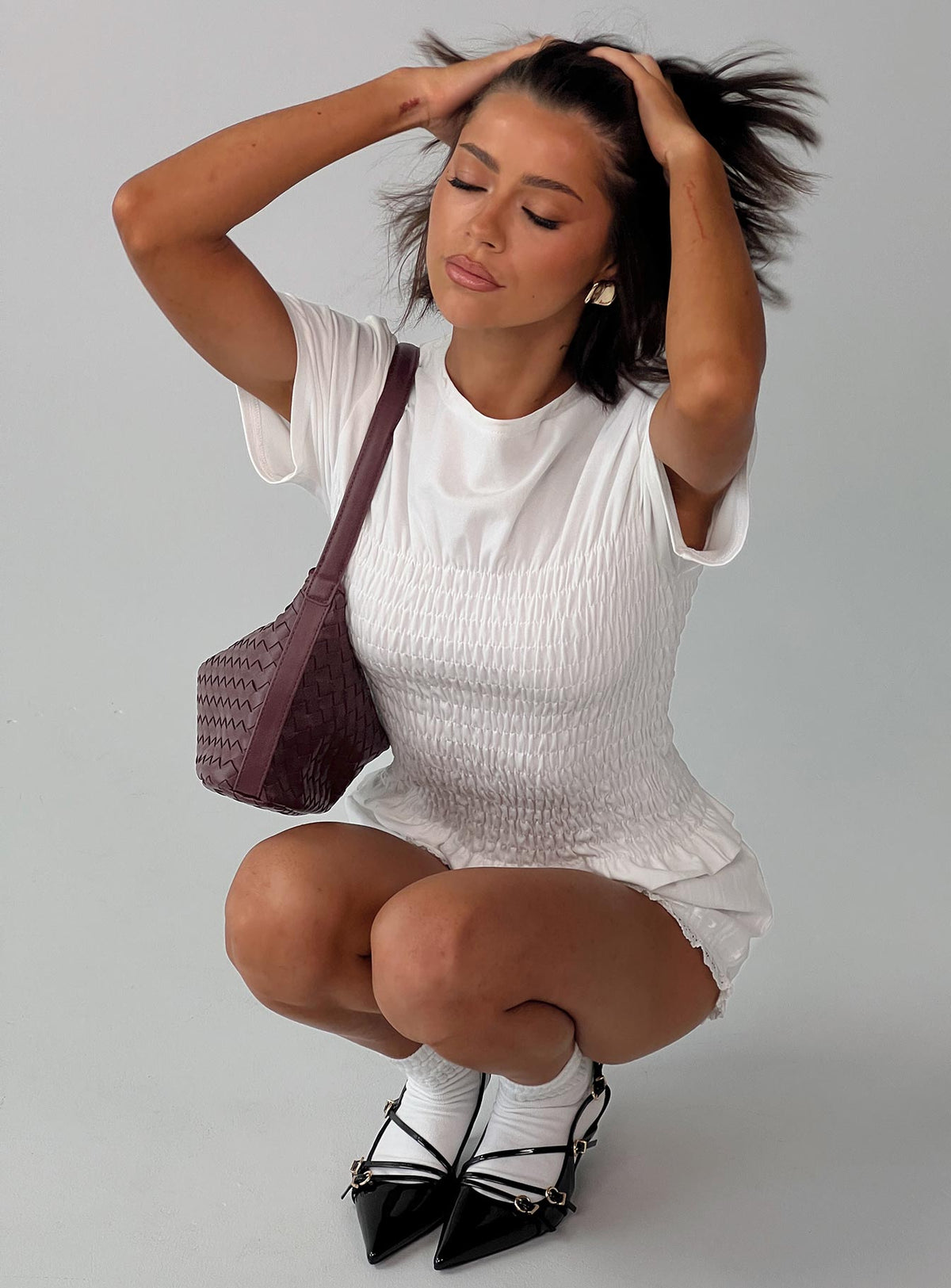 Maybe Tomorrow Ruched Top White