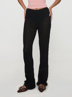 back view of model wearing Princess Polly Call It What You Want Mesh Pants Black High Rise Pants Pants 