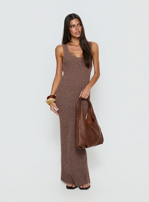 Imirisa Scoop Knit Maxi Dress Mocha