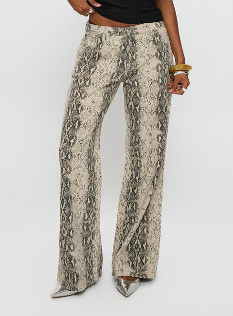Serpentina Straight Leg Jeans Snake Mid Rise 