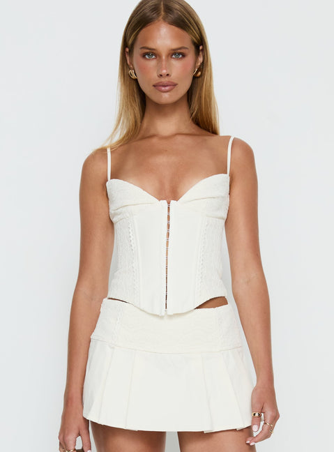 Francee Lace Corset Top Cream