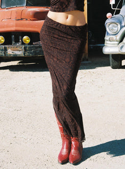 back view of model wearing Princess Polly Hostona Maxi Skirt Mutli Maxi Skirts Skirts 
