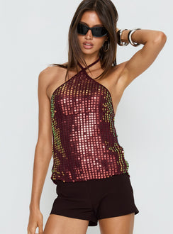 September Sunsets Halter Top Wine