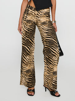 front view of model wearing Princess Polly Low Rise Roomy Pants Multi Low Rise Pants Pants 