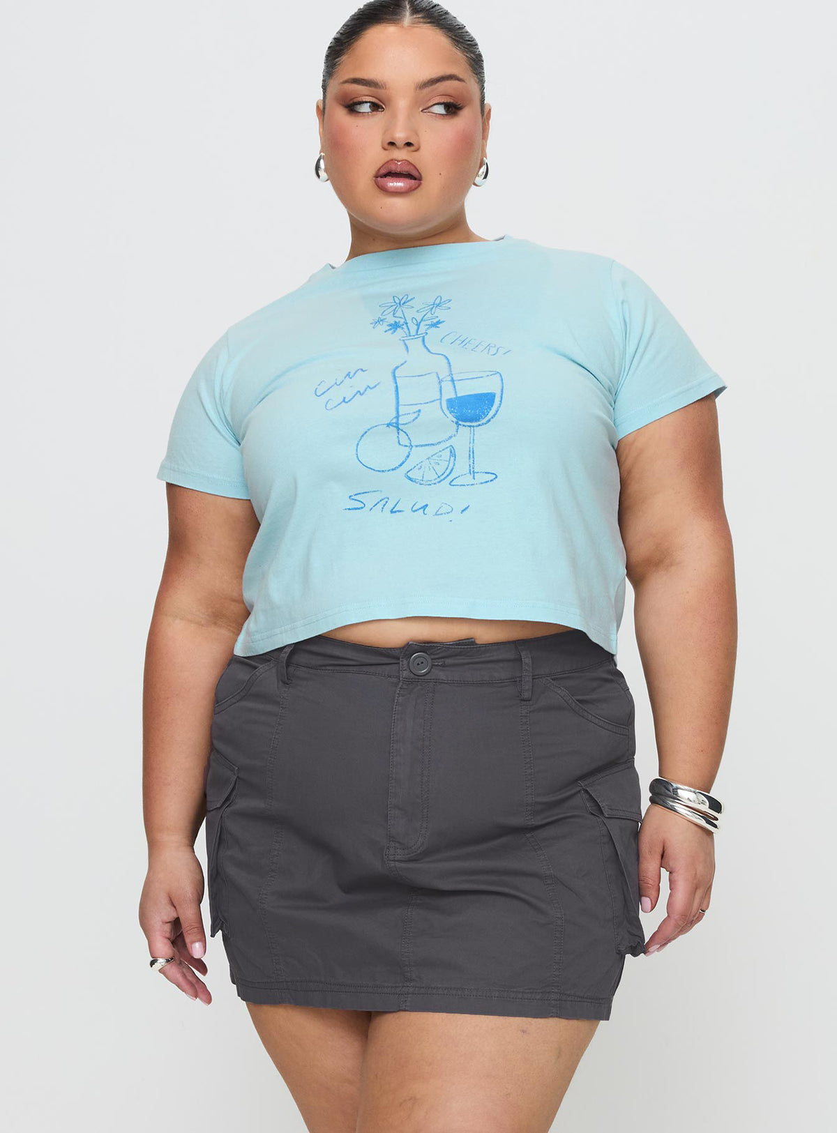 Lieutenant Cargo Mini Skirt Slate Mini Skirts Skirts 