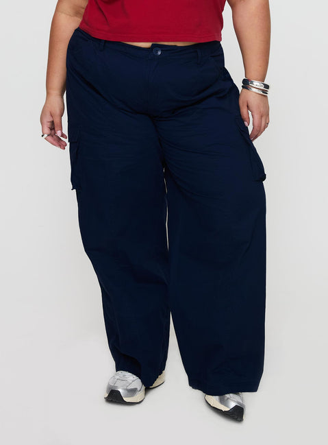 Major General Cargo Pant Navy Low Rise Pants Pants 