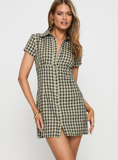 Motley Mini Dress Brown Check
