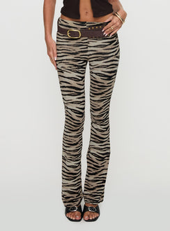 front view of model wearing Princess Polly Docella Pants Tiger Pants 