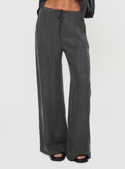 side view of model wearing Princess Polly Mahlab Pants Slate Pants 