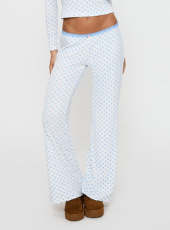 Whimsie Pointelle Sleep Pants Blue / White